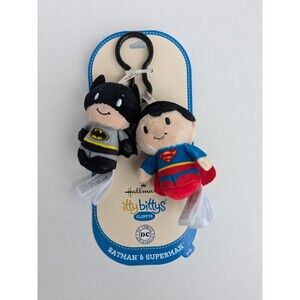 Hallmark Itty Bittys Clippys DC COMICS Batman & Superman Mini Plush Character